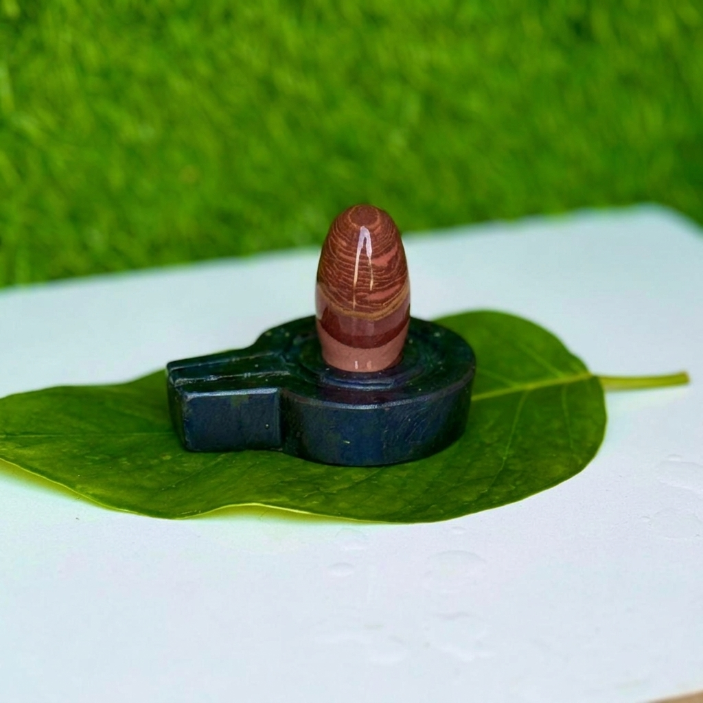 Premium Original Narmadeshwar Shivling with Black Jaladhari (2 Inch)