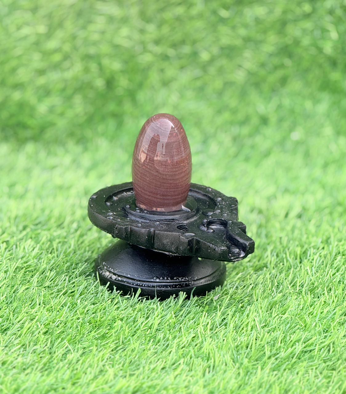 Premium Mahadev Narmadeshwar Shivling with Designer Black Jaladhari (2 Inch)